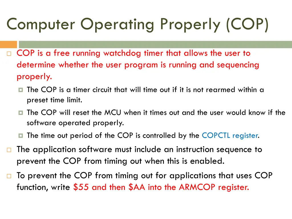 computer operating properly cop