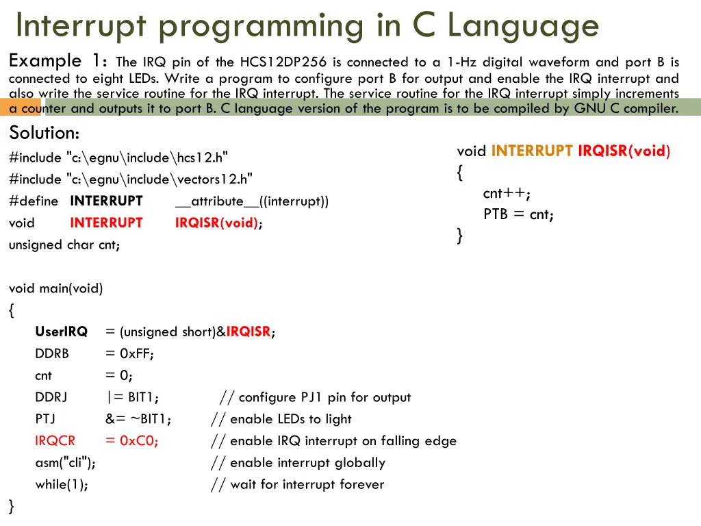 interrupt programming in c language example