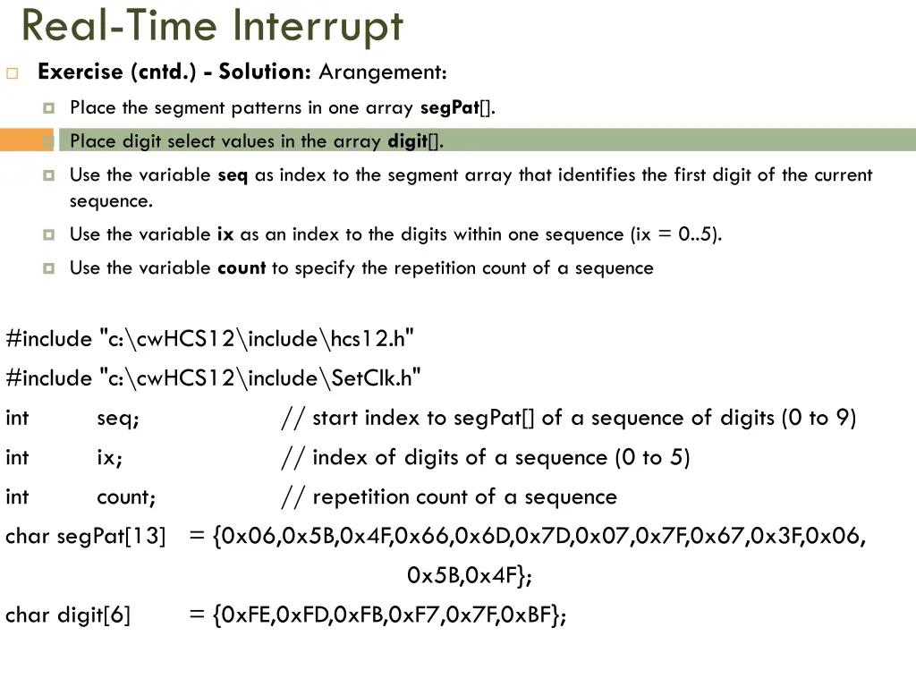 real time interrupt exercise cntd solution