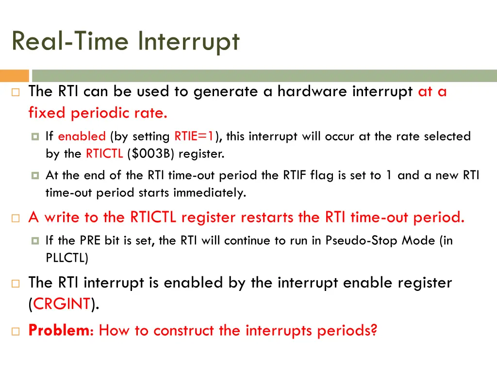 real time interrupt