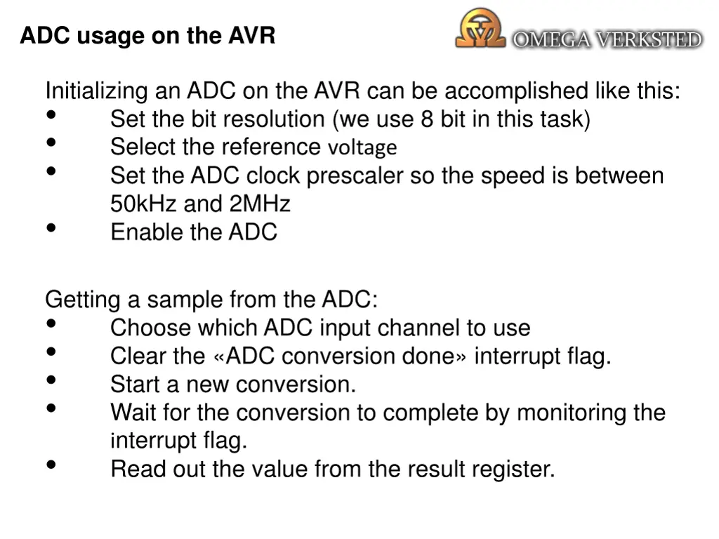 adc usage on the avr