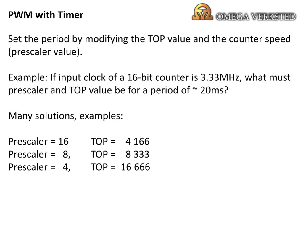 pwm with timer 1