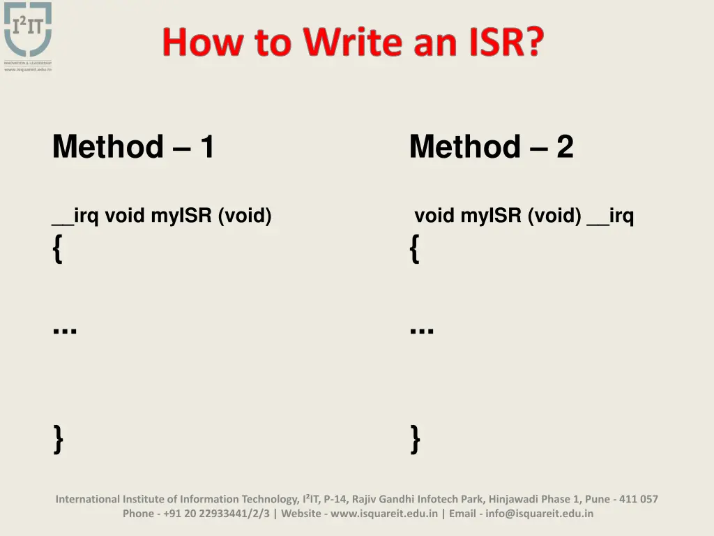 how to write an isr