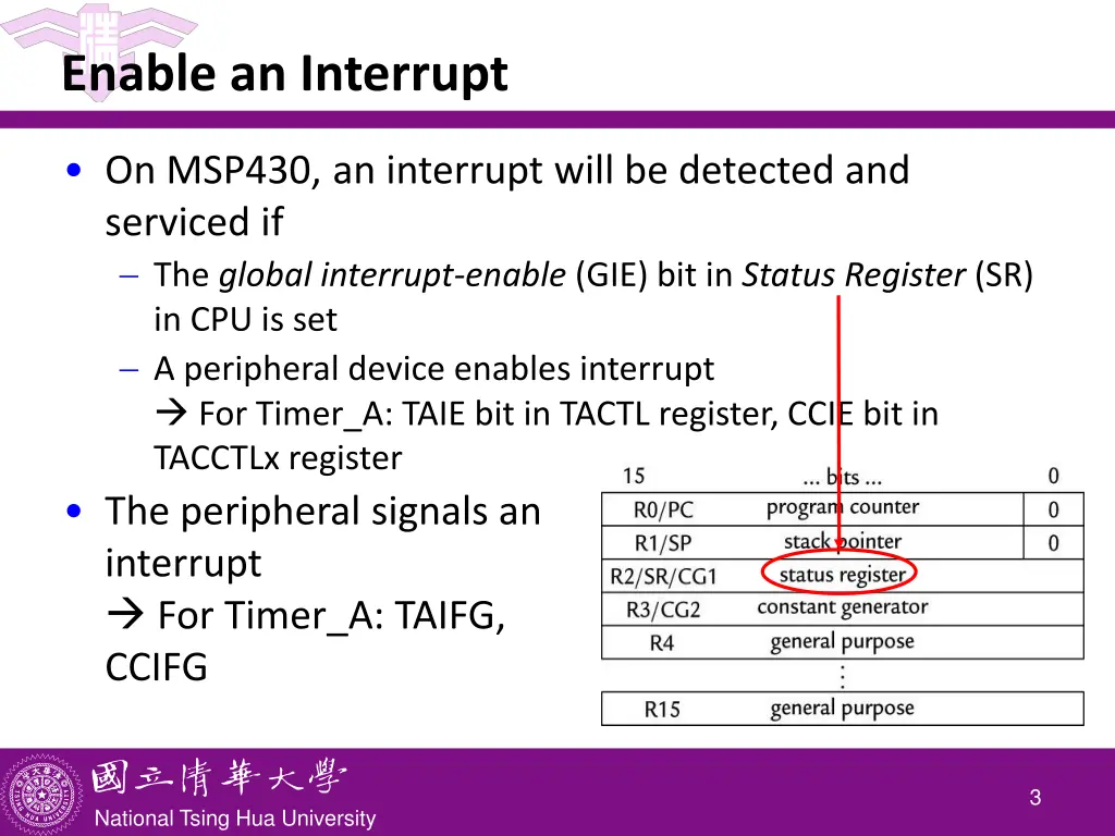 enable an interrupt