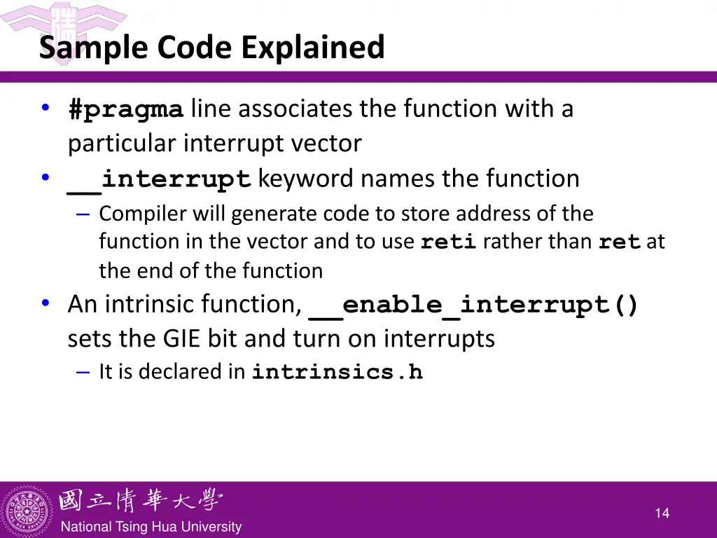 sample code explained