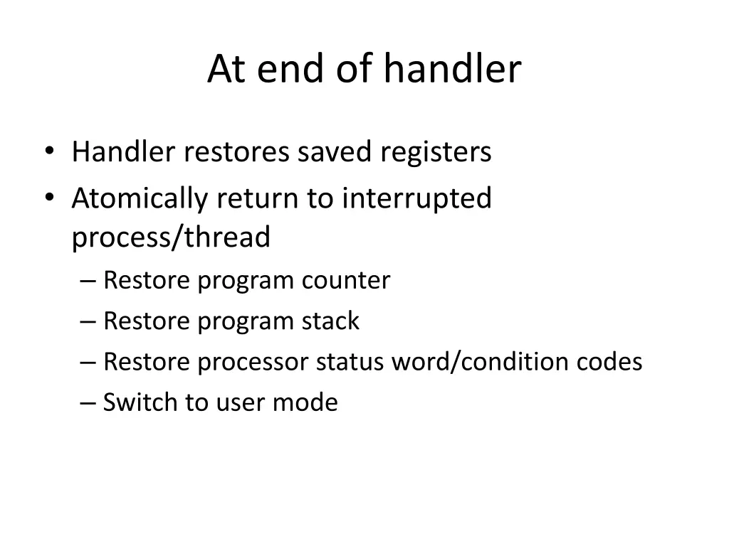 at end of handler