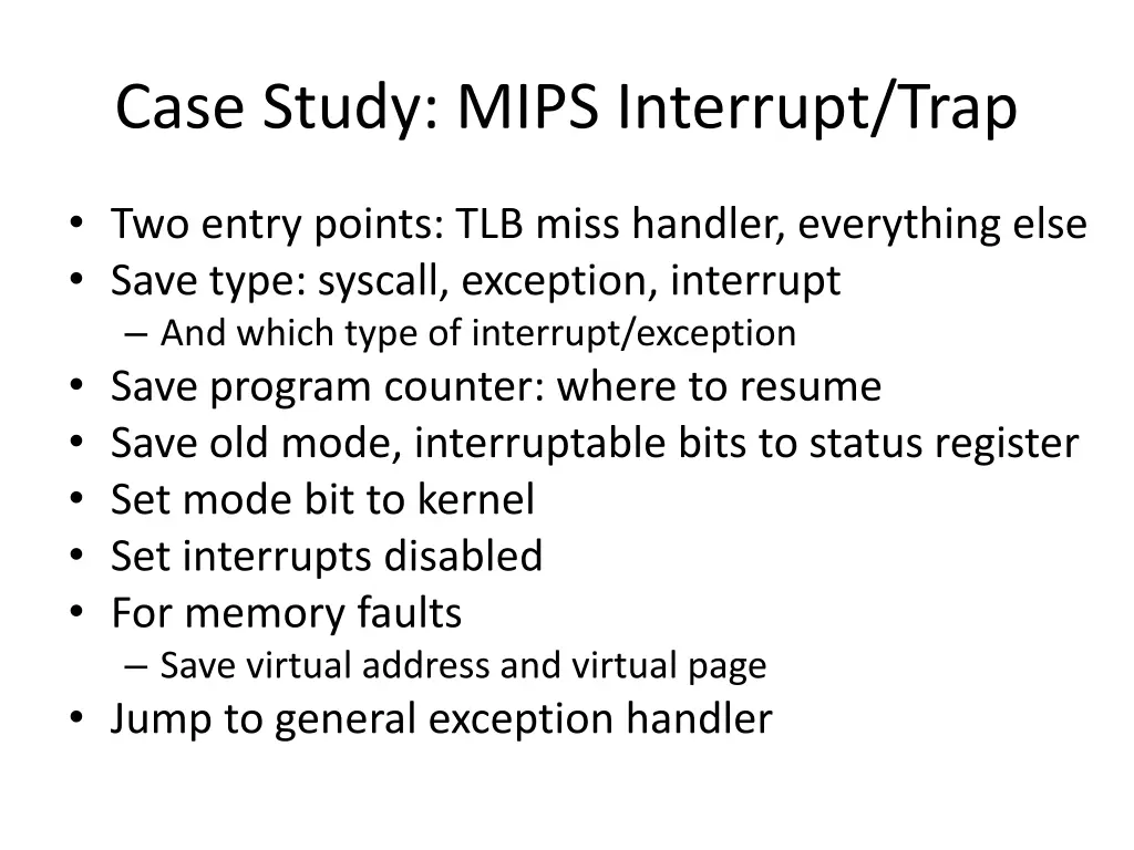 case study mips interrupt trap