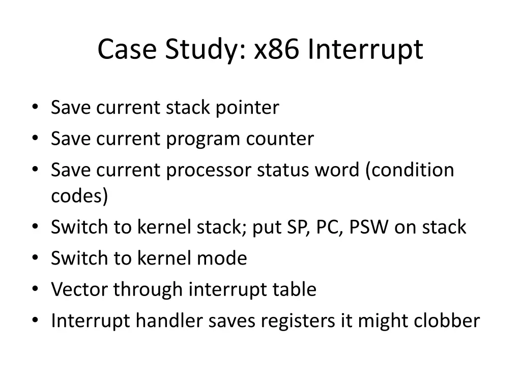 case study x86 interrupt