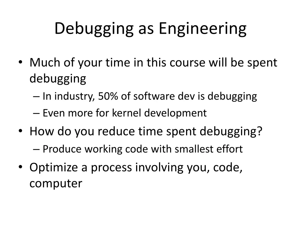 debugging as engineering