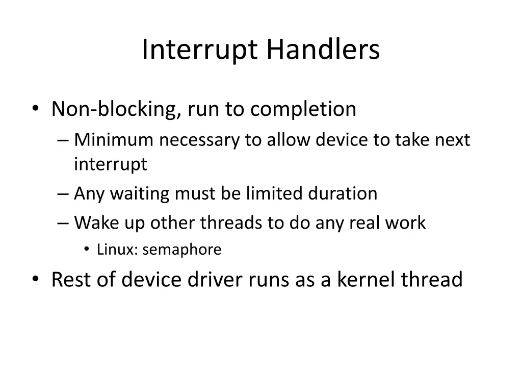 interrupt handlers