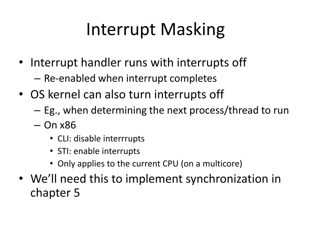 interrupt masking