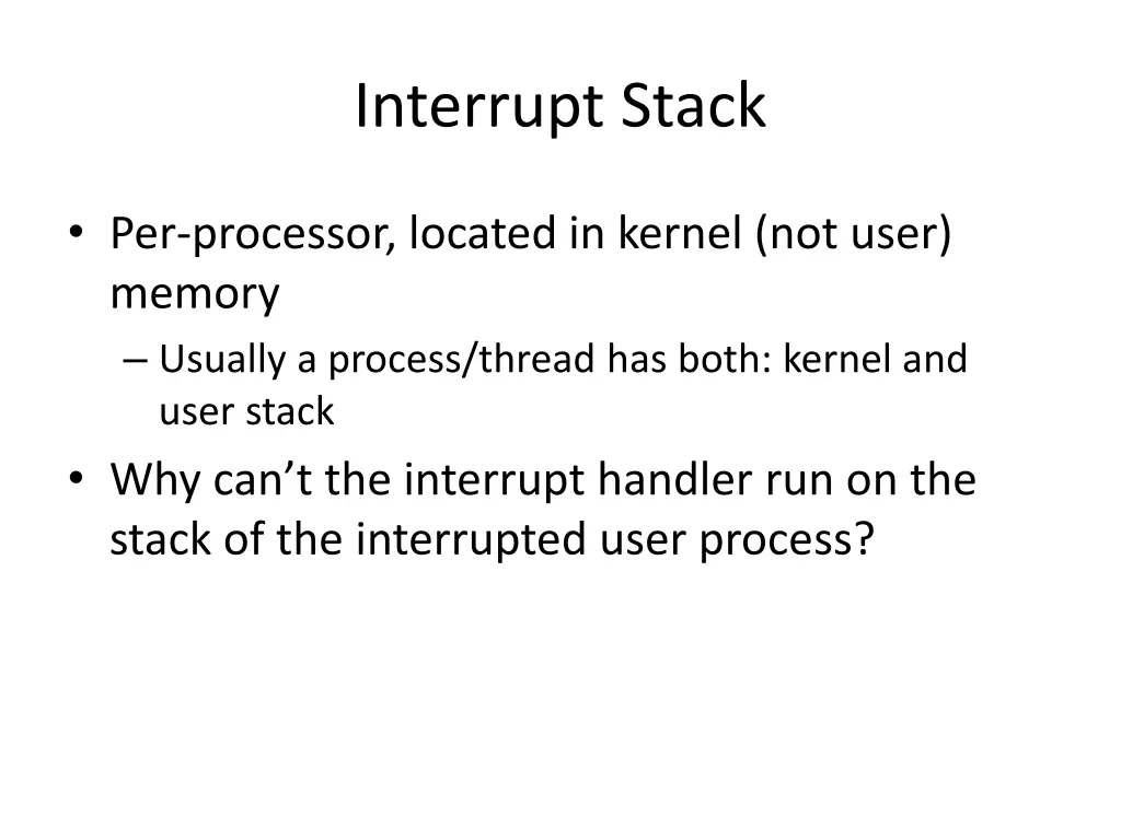 interrupt stack