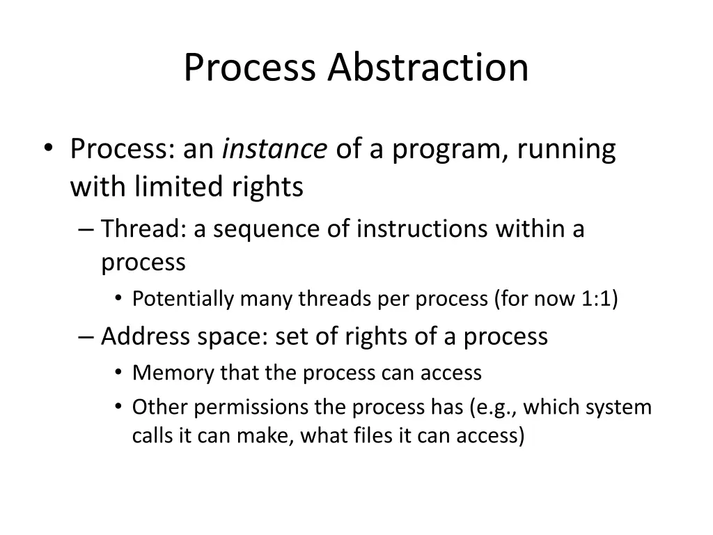 process abstraction