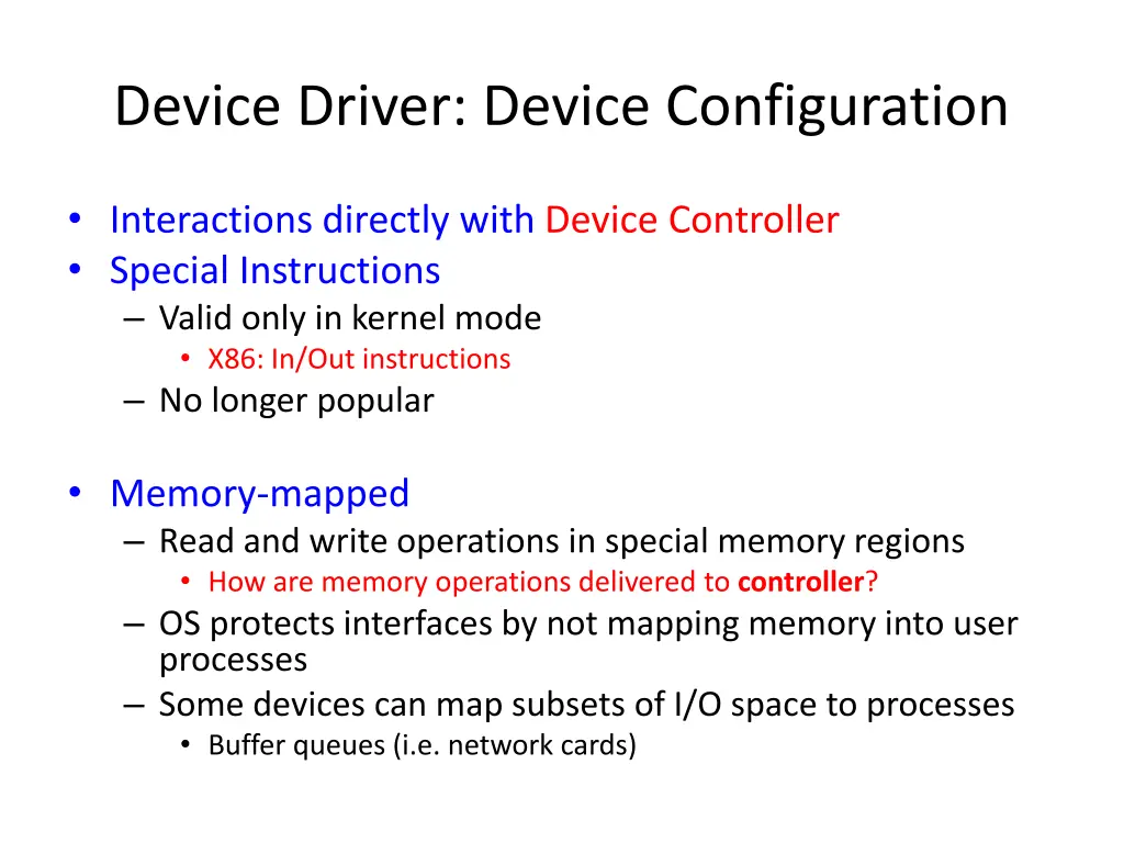 device driver device configuration