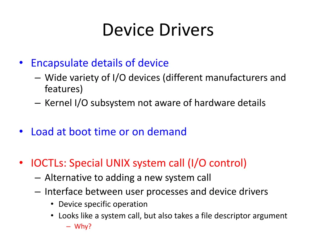 device drivers