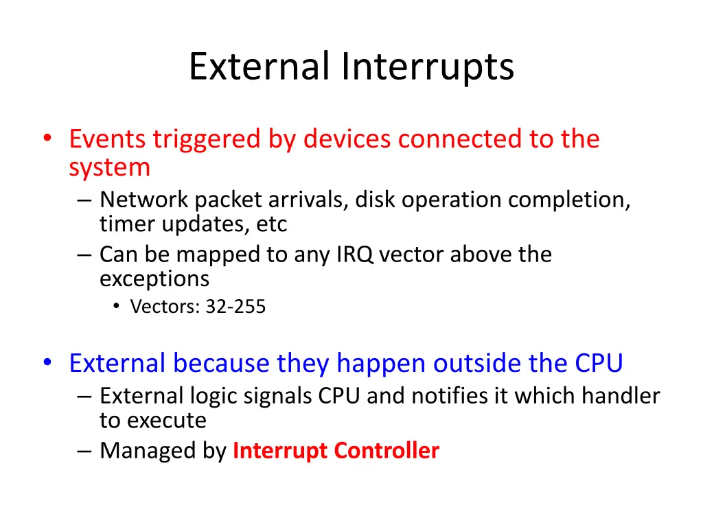 external interrupts