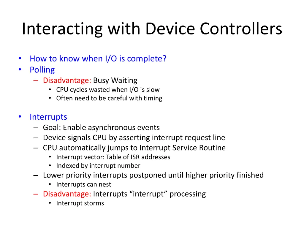 interacting with device controllers