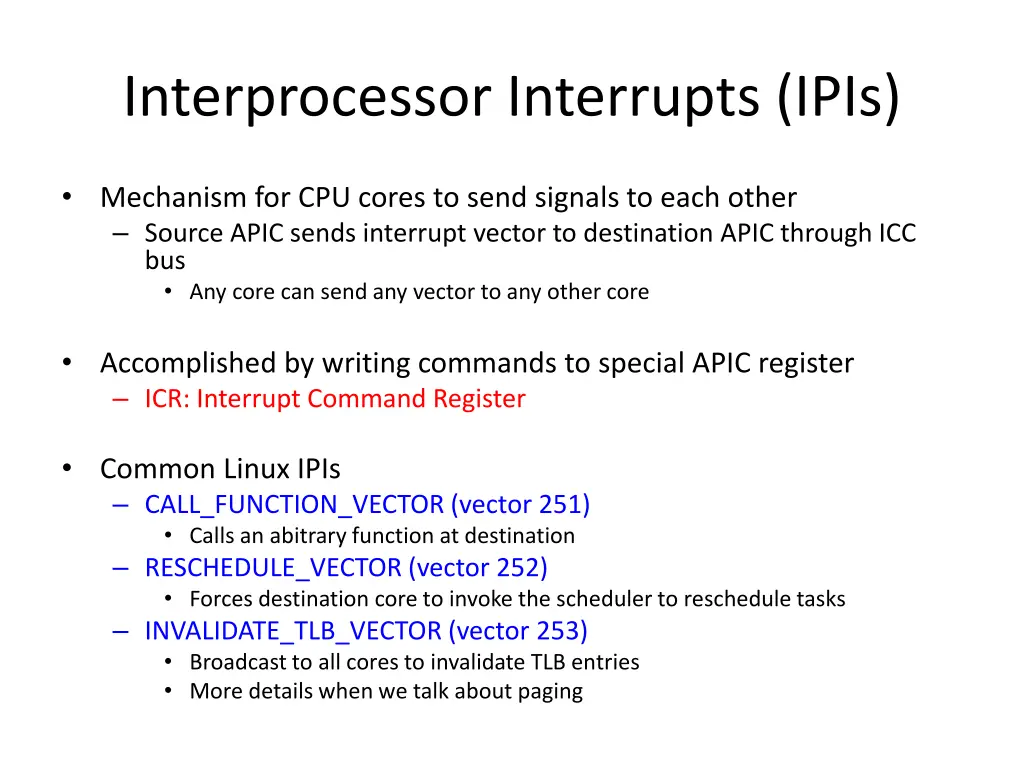 interprocessor interrupts ipis