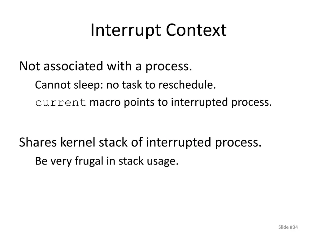 interrupt context