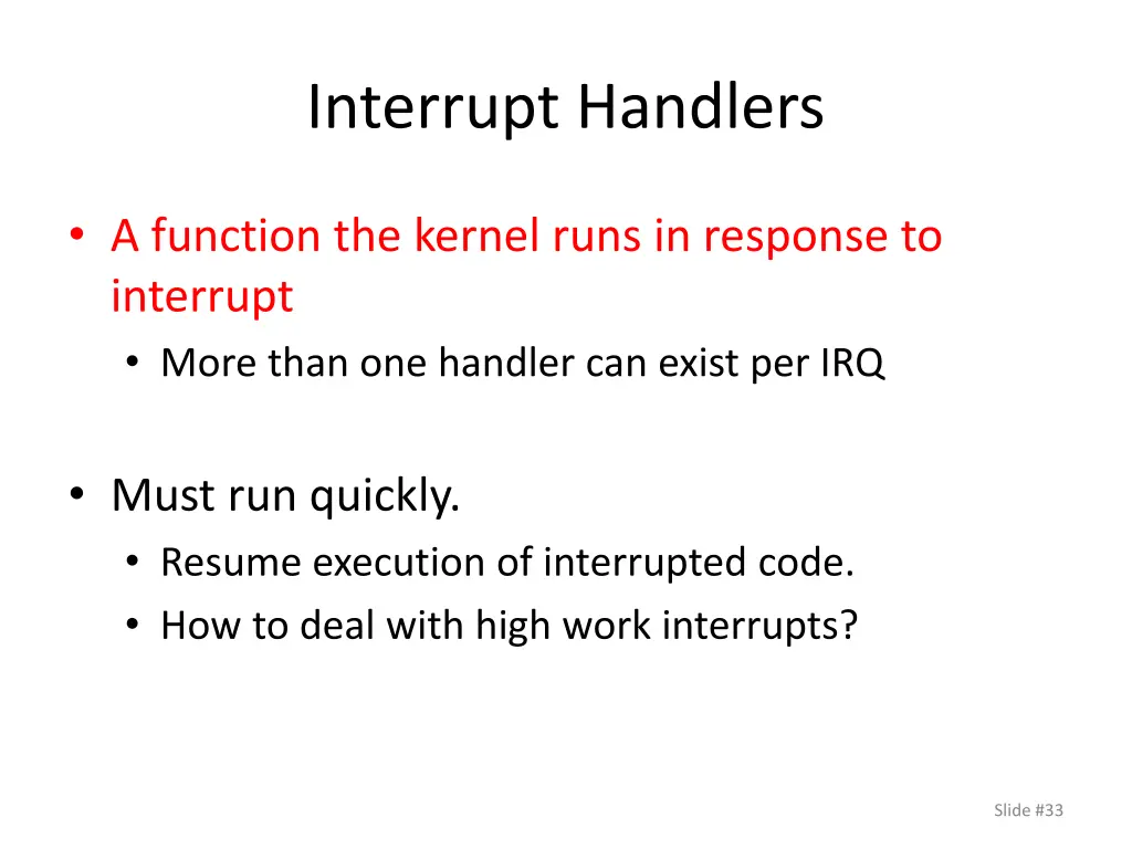 interrupt handlers