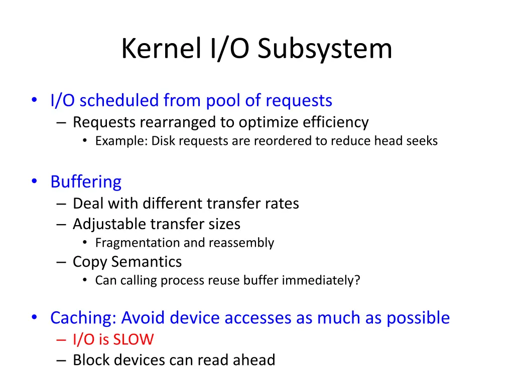 kernel i o subsystem