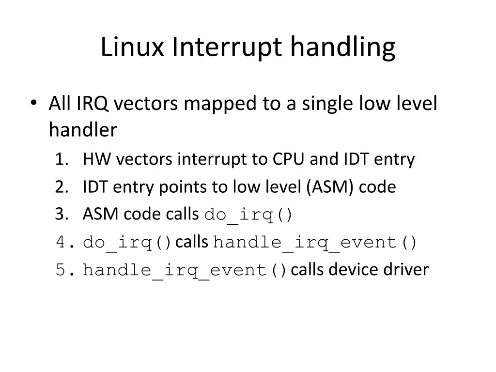 linux interrupt handling