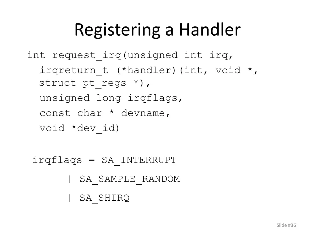 registering a handler 1