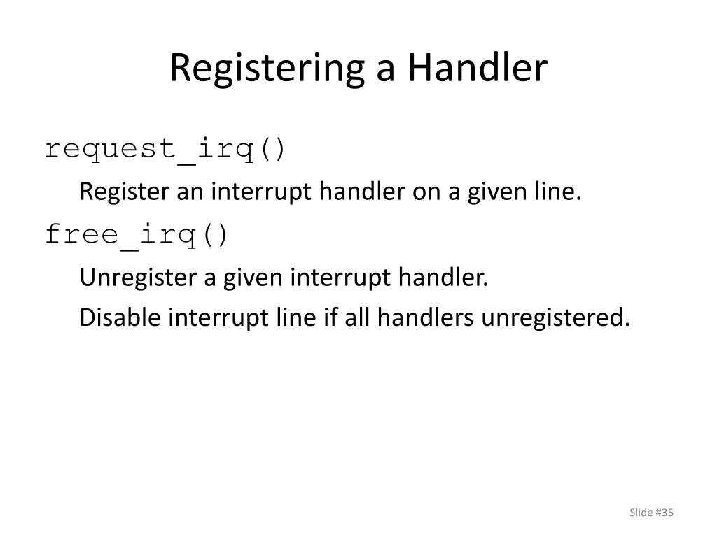 registering a handler