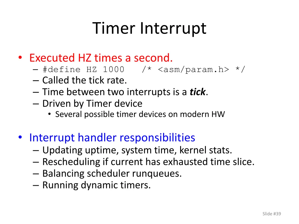 timer interrupt