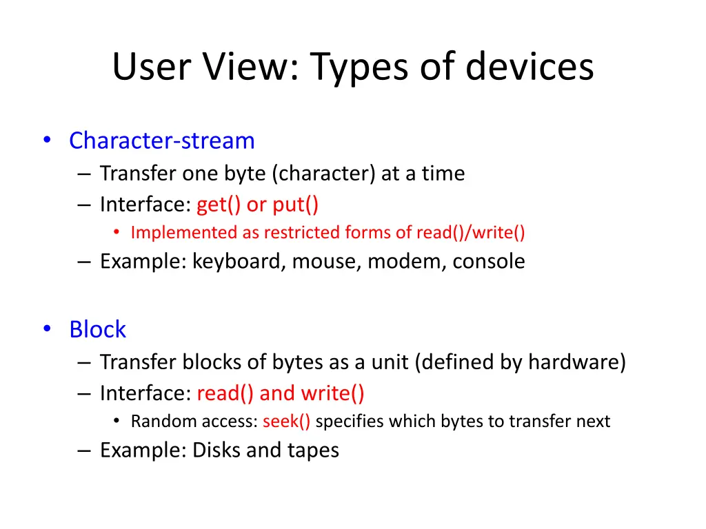 user view types of devices