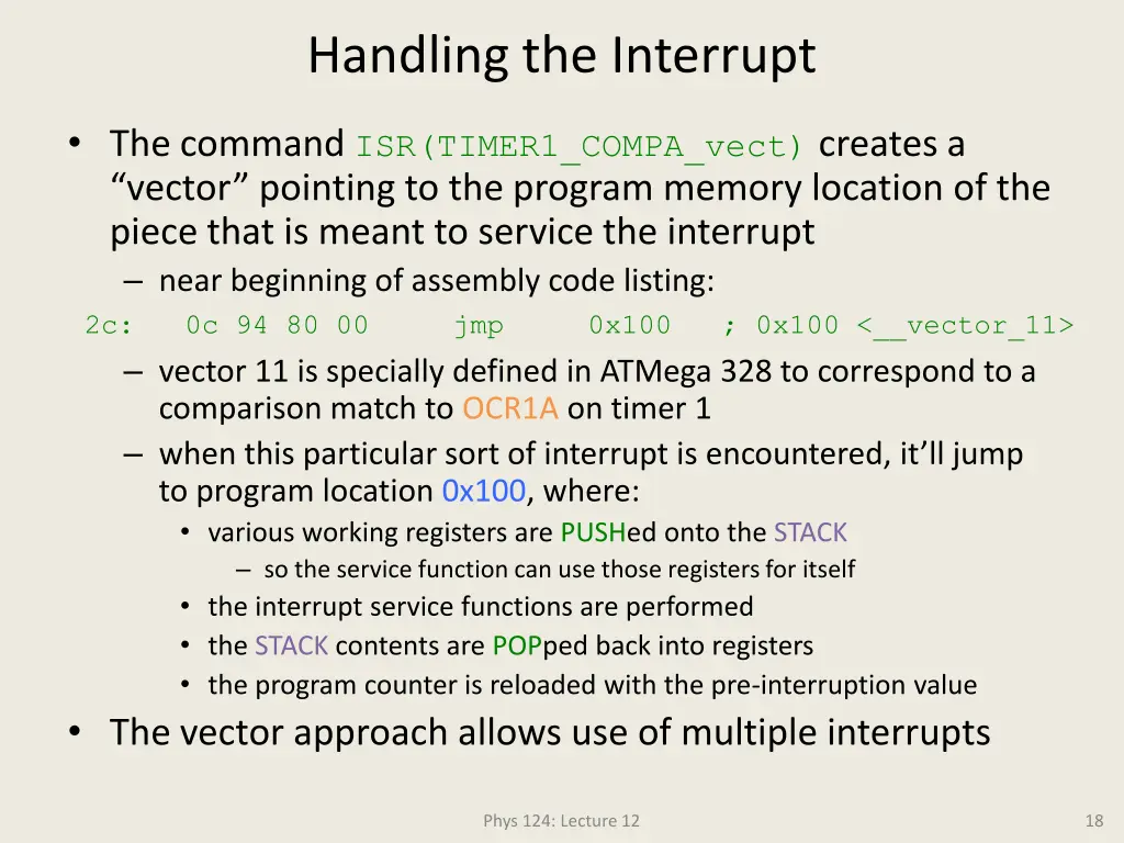 handling the interrupt