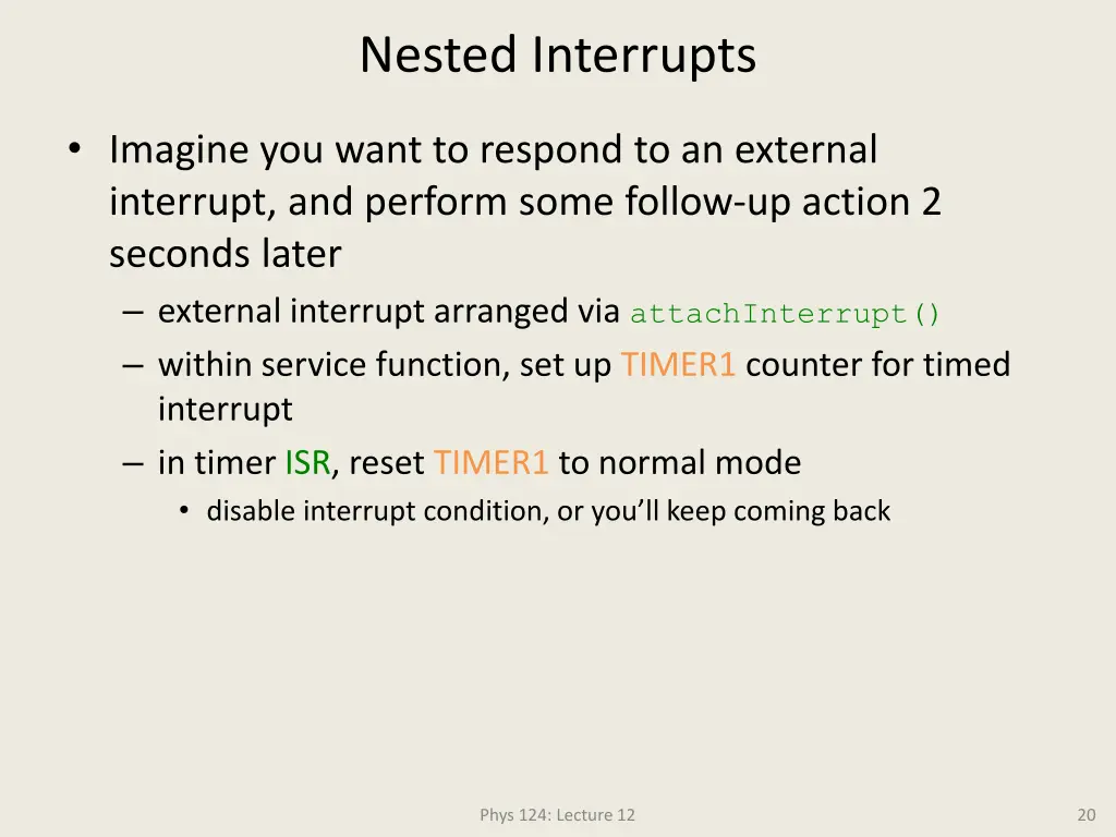 nested interrupts