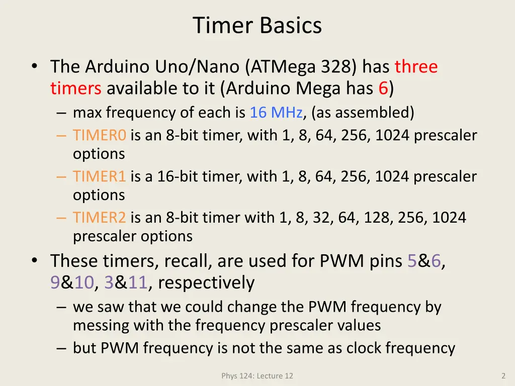 timer basics