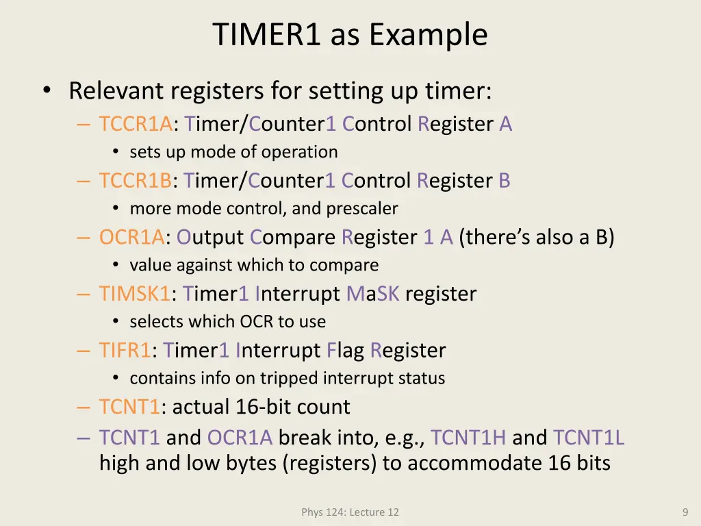 timer1 as example