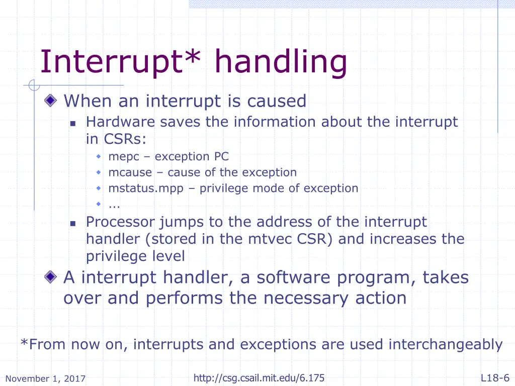 interrupt handling