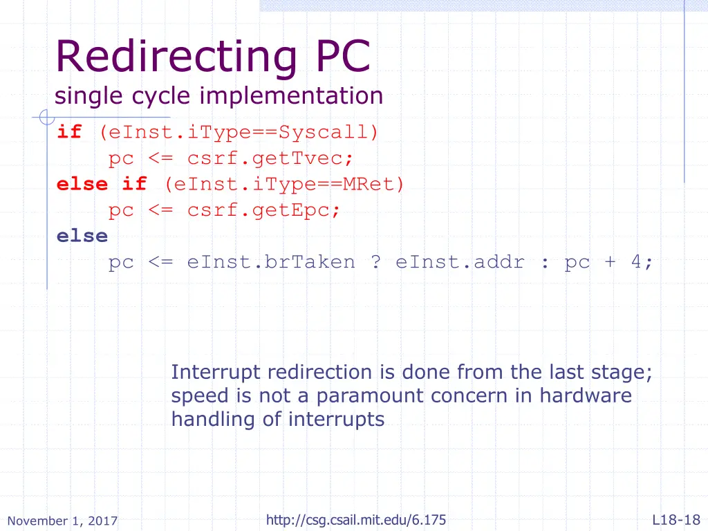 redirecting pc single cycle implementation