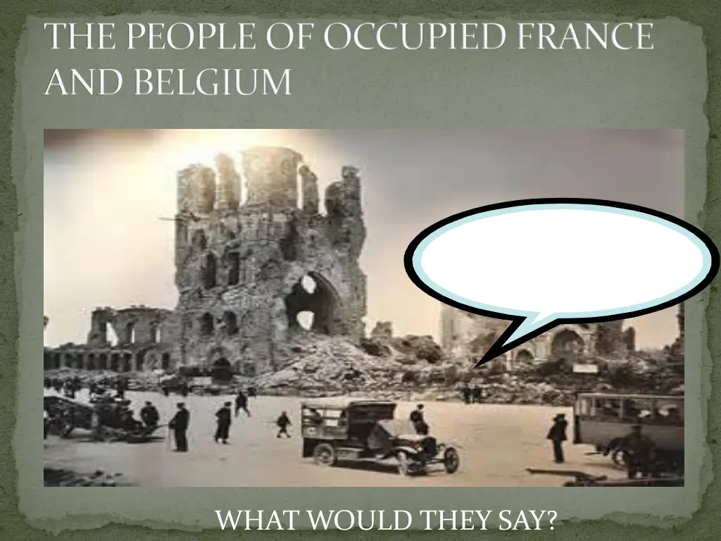 the people of occupied france and belgium