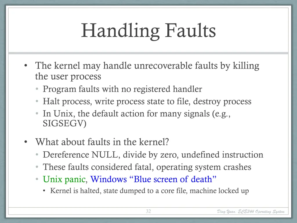 handling faults 1