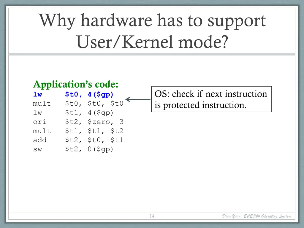 why hardware has to support user kernel mode 1