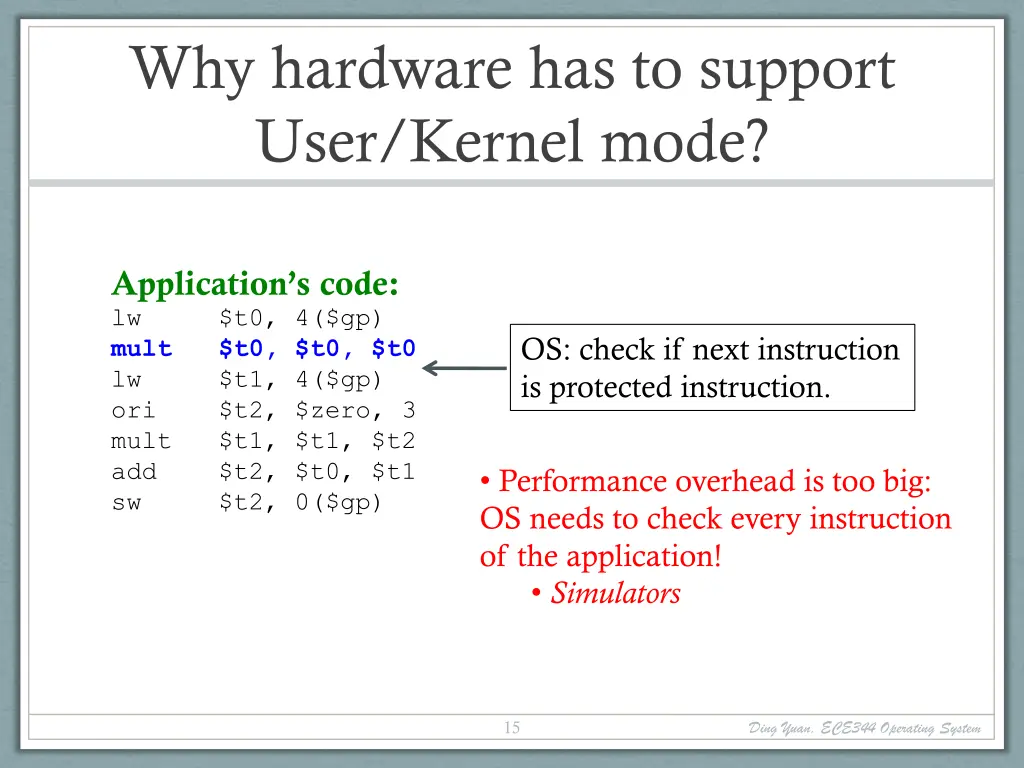 why hardware has to support user kernel mode 2