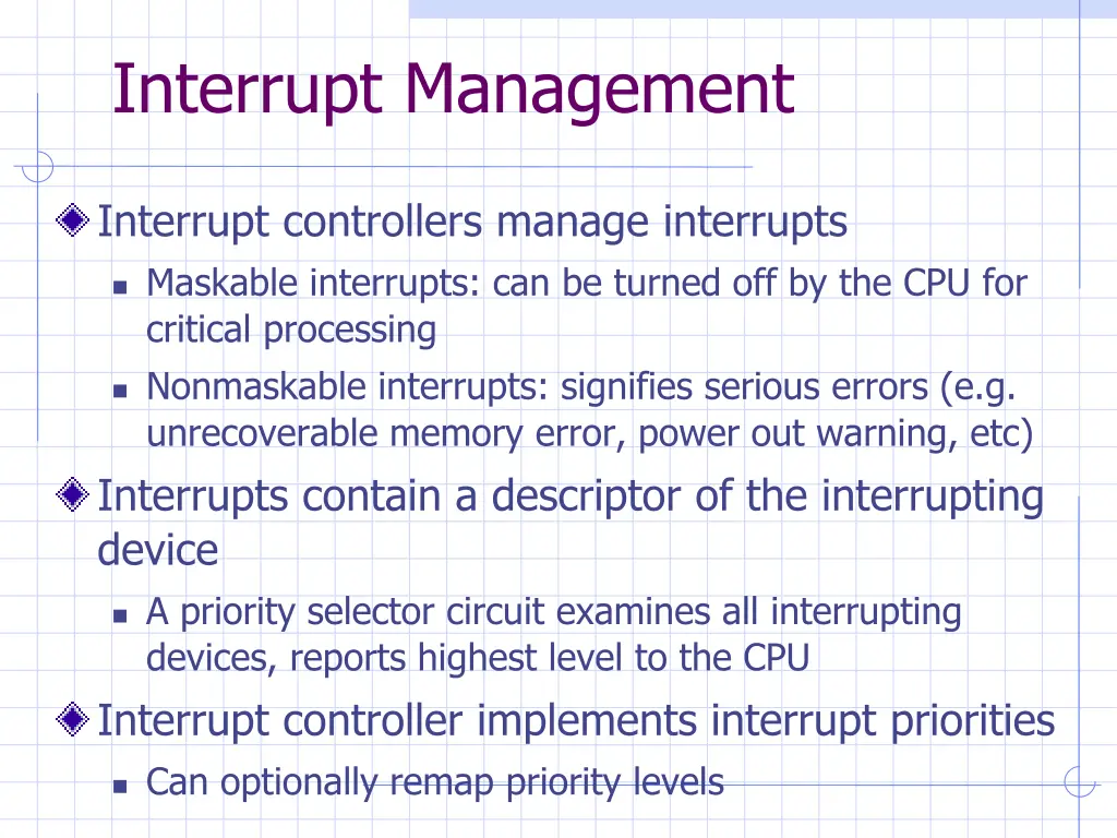 interrupt management