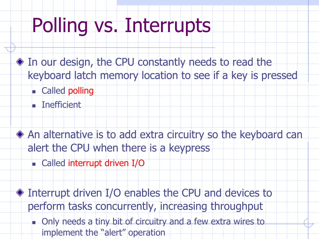 polling vs interrupts