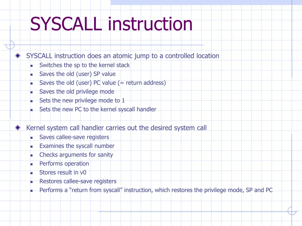 syscall instruction