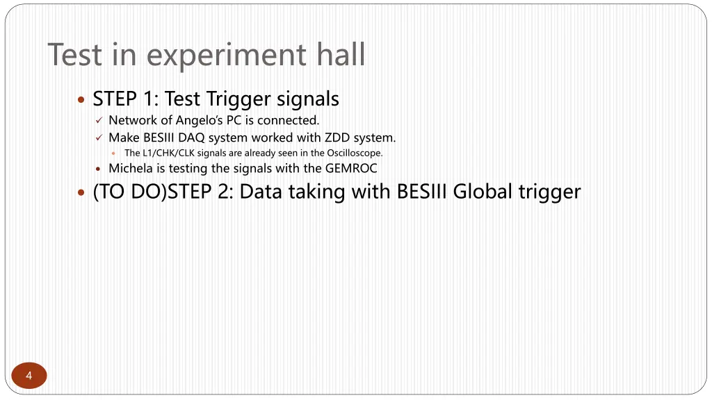 test in experiment hall