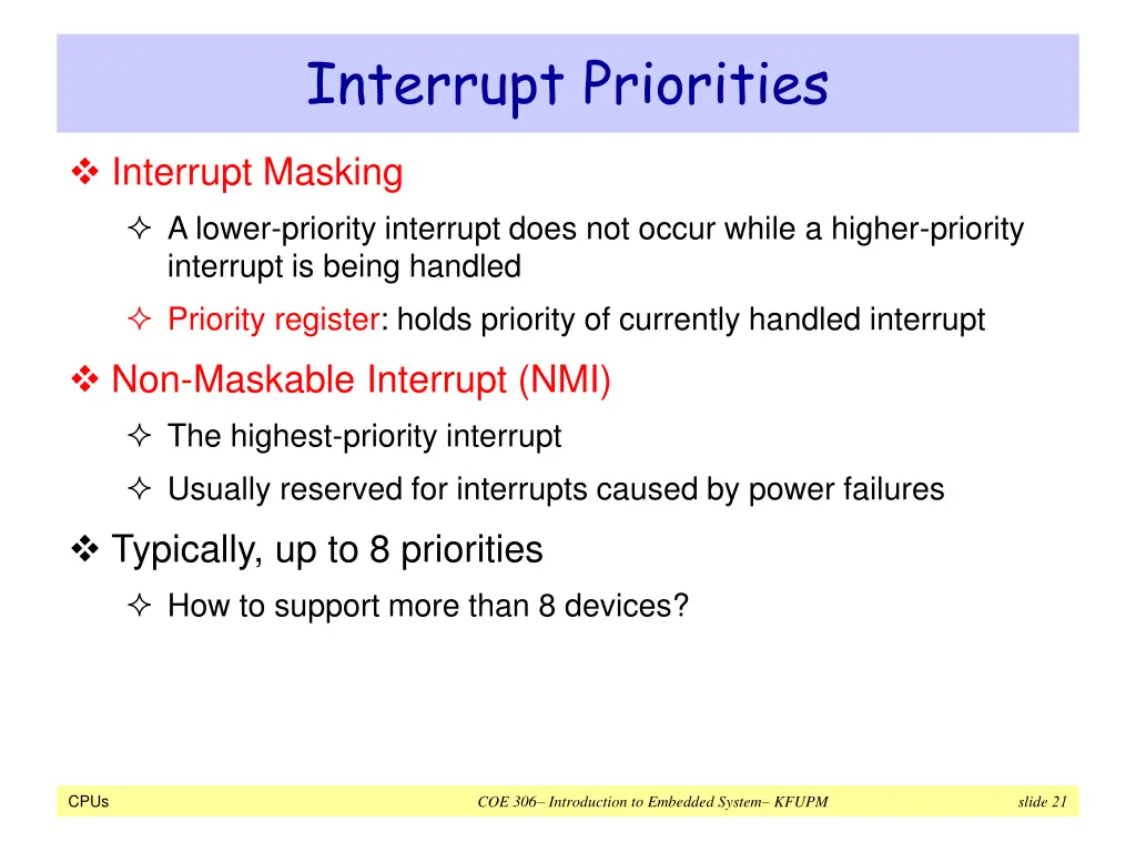 interrupt priorities