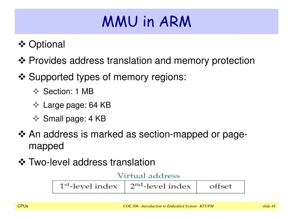 mmu in arm