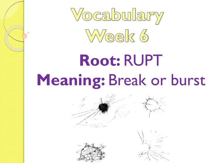 vocabulary week 6 root rupt meaning break or burst