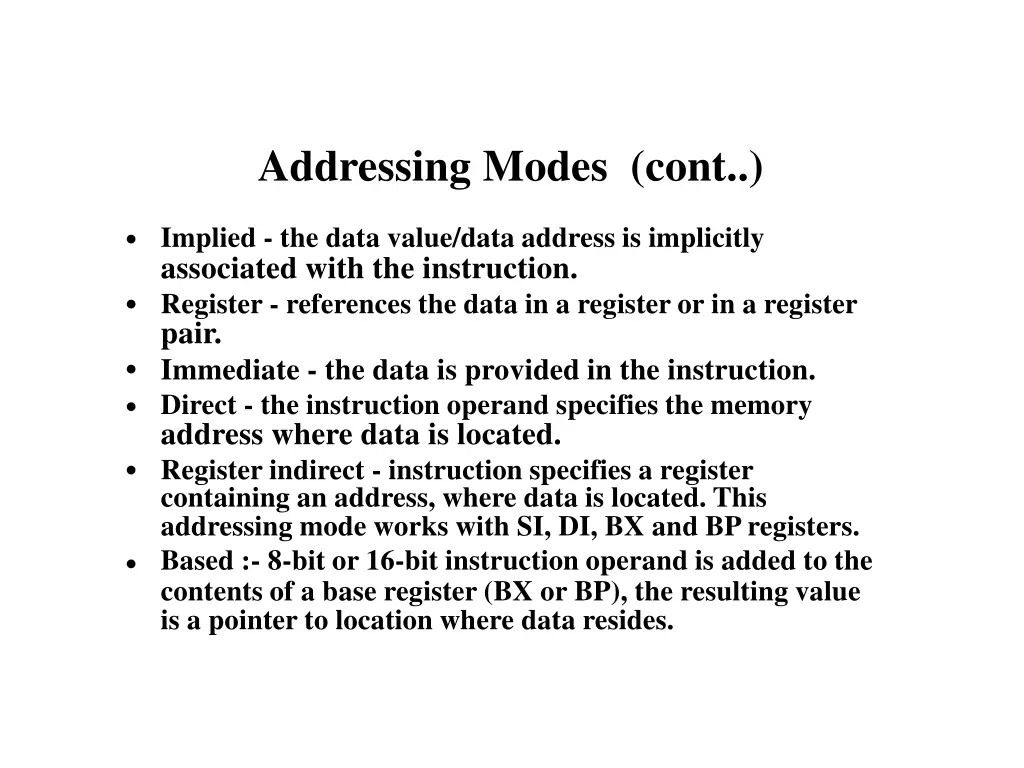 addressing modes cont