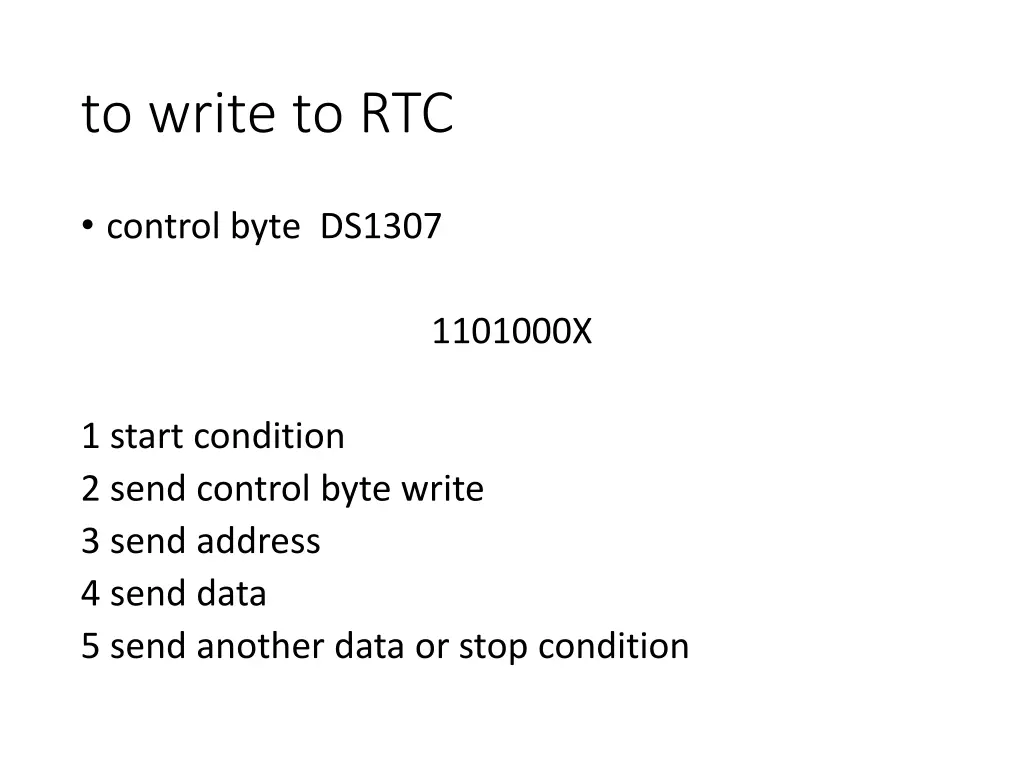 to write to rtc