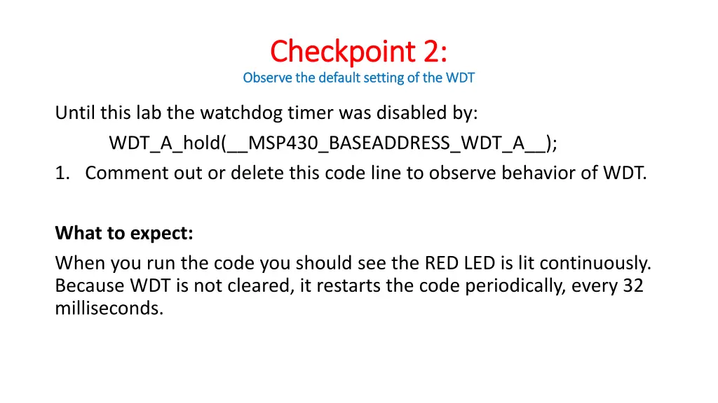 checkpoint 2 checkpoint 2 observe the default